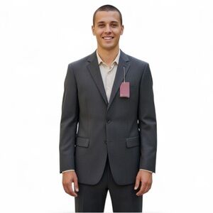 New BU Blair Underwood Blazer Charcoal Gray Pinstripe size 42L